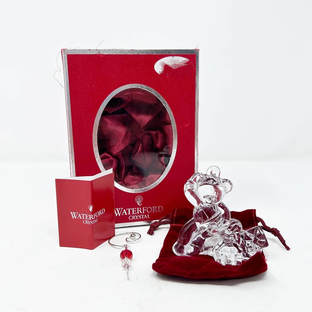 Waterford Crystal Teddy Bear Ornament Christmas Holiday